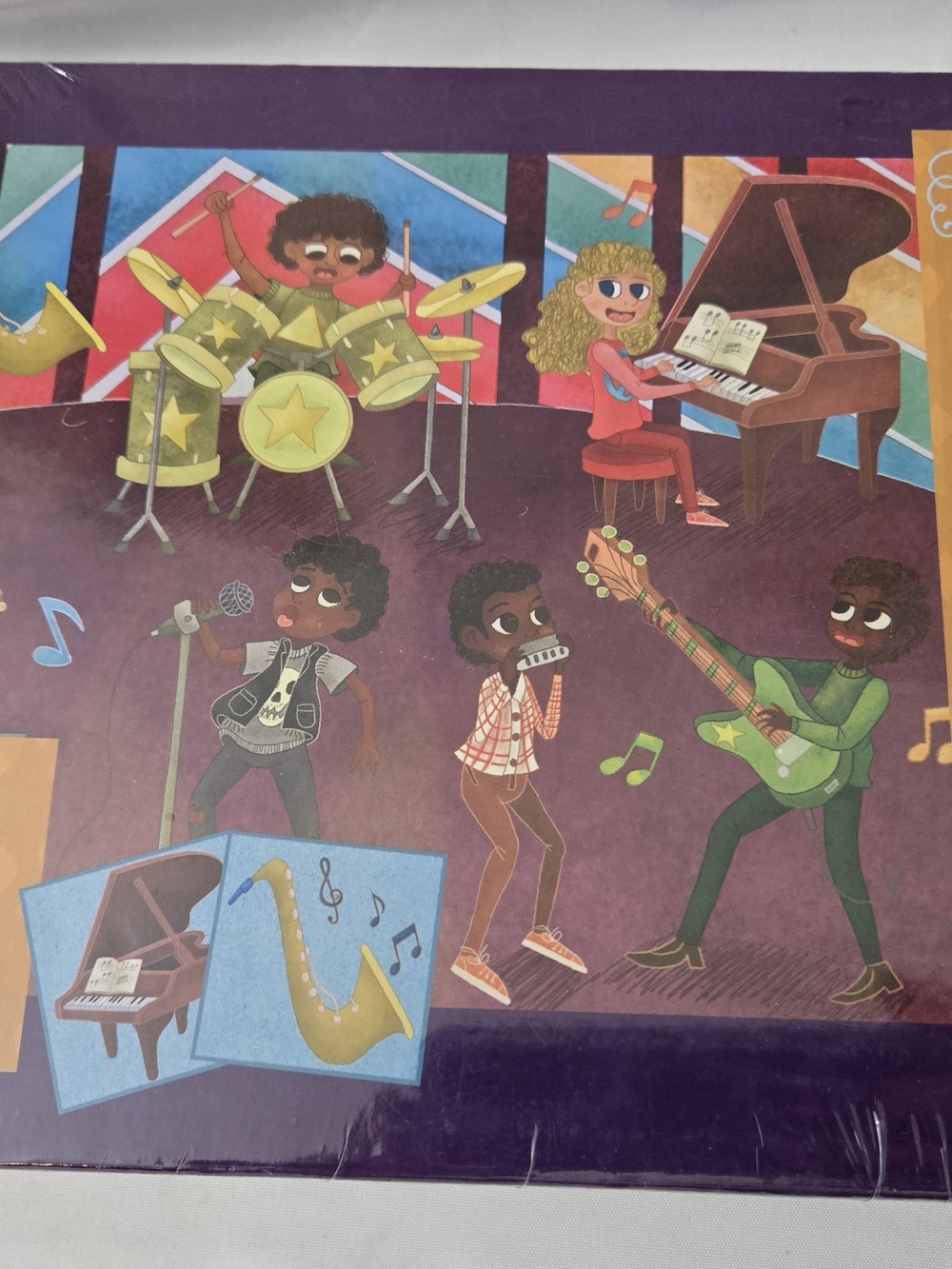 Kids Music Puzzle Board - Colorful Musical Band Illustration